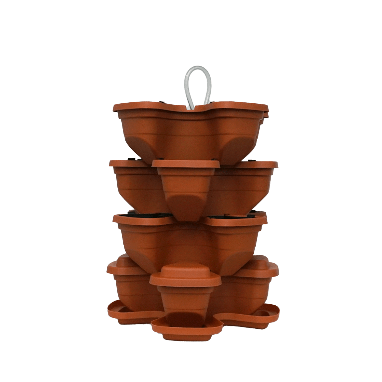 Pflanzturm 3+1 mit Wasserpumpe (Terrakotta)
