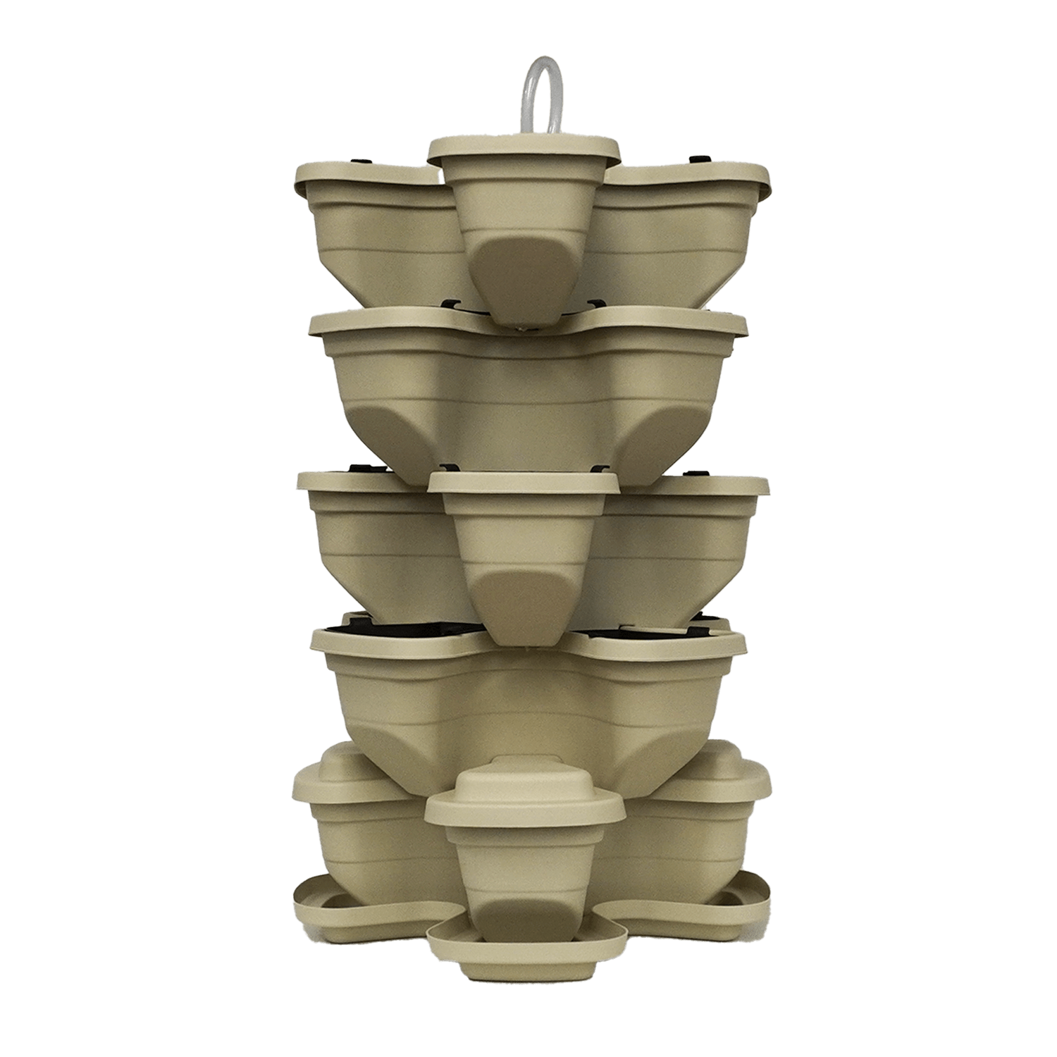 Pflanzturm 4+1 mit Wasserpumpe (Beige)